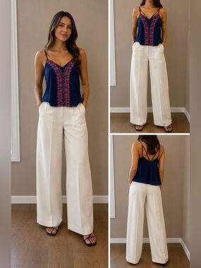 Francesca's Collections Navy & Pink embroidered Aztec pattern Size S NWTs